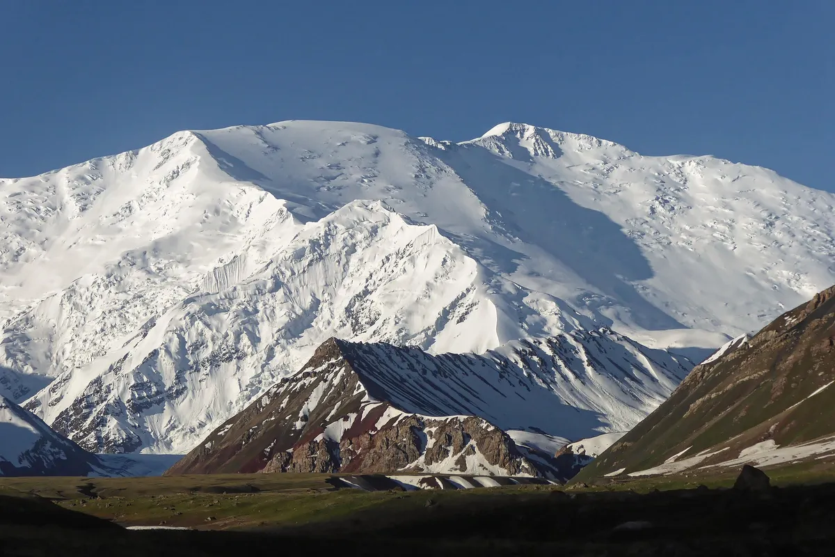 Snow-covered mountains in Kyrgyzstan